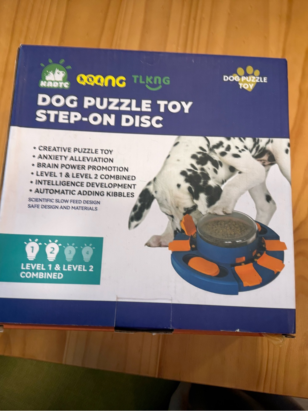 Interactive Dog Puzzle Toy Step-On Disc - Blue & Orange
